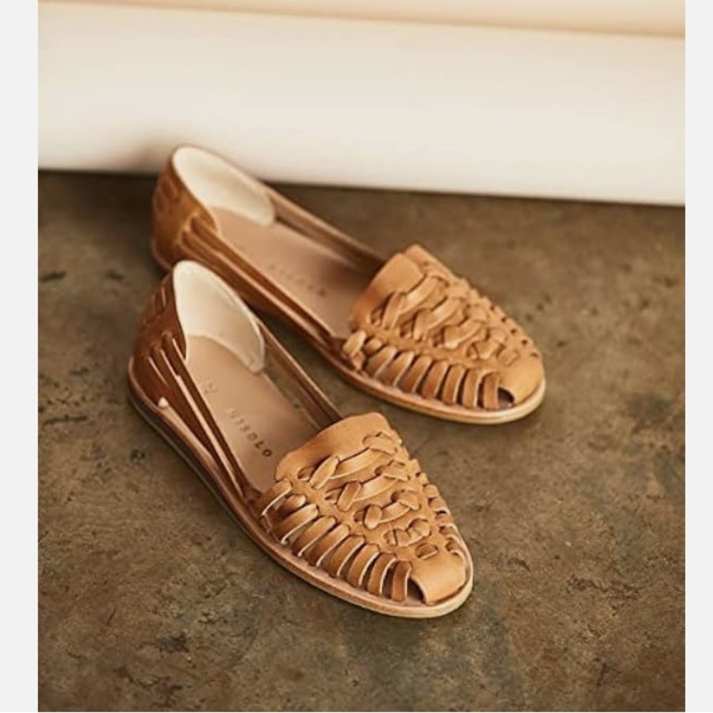 Nisolo Hurache Sandals Size 7 Women’s Tan Honey Leather Flats